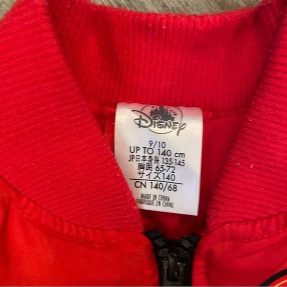 Lighting McQueen Cars Jacket Disneyland Disney Store Size 9/10 Racing Bomber Red - Picture 4 of 12